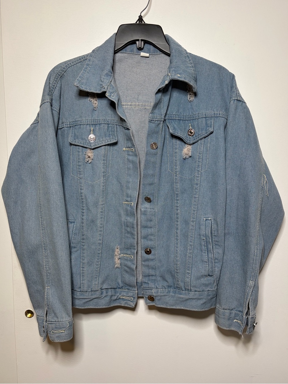 Light Blue Distressed Denim Jacket